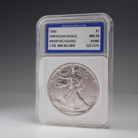 1989 American Silver Eagle Type 1 IGS Grading MS 70