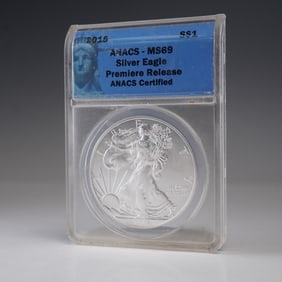 2015 American Silver Eagle Type 1 Dollar ANACS Graded MS 69