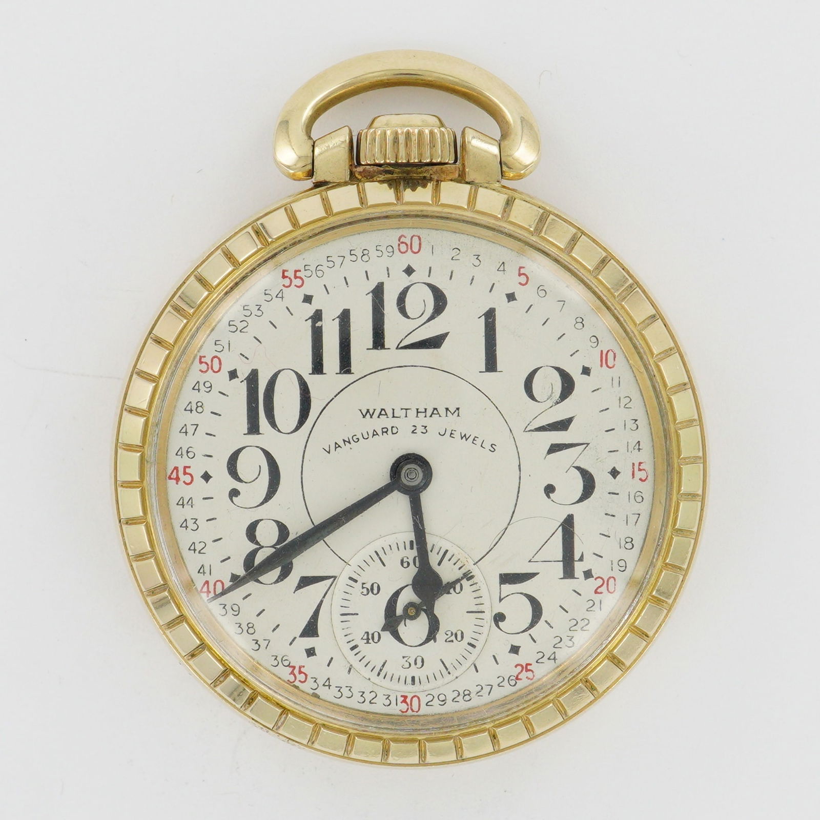 American Waltham Watch Co. Vanguard Montgomery Dial LS 10K RGP Pocket Watch (1 of 6)