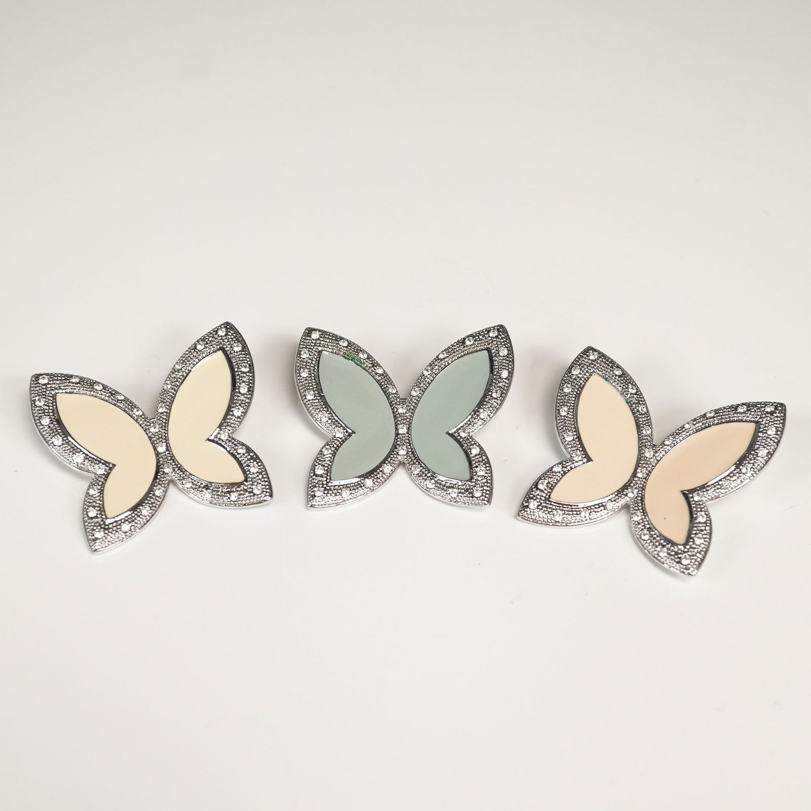 3pc Bejeweled and Enamel Butterfly Brooches (1 of 5)