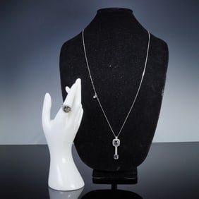 2pc Swarovski Crystal Laureen Ring and Pendant Necklace