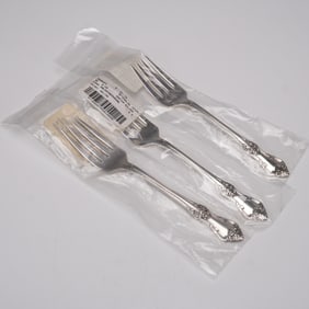 3pc Oneida Sterling Silver Individual Salad Forks, Afterglow