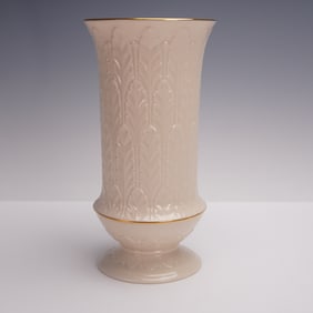 Lenox China 24K Gold and Porcelain Vase, Autumn Leaf