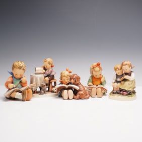 5pc Goebel Hummel Reading Themed Figurines