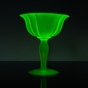 Uranium Glass Compote Bowl