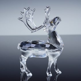 Swarovski Silver Crystal Figurine, Reindeer