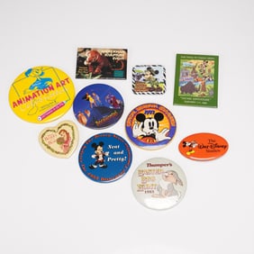 10pc Collection of Vintage & Event Disney Pinback Buttons