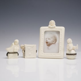 4pc Department 56 Snowbabies Jewelry Boxes and Picture Frame