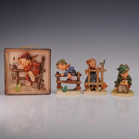 4pc Goebel Hummel Figurines and Wall Plaque