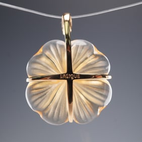 Lalique Crystal Flower Pendant