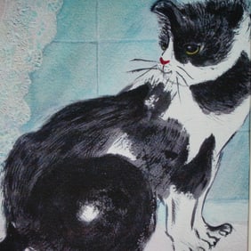 Friday Flatt, Limited Edition Giclee on Canvas, Cat in The Window, Signed