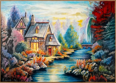 Michael Sharinsky, Limited Edition Serigraph, Lisa's Cottage, Signed