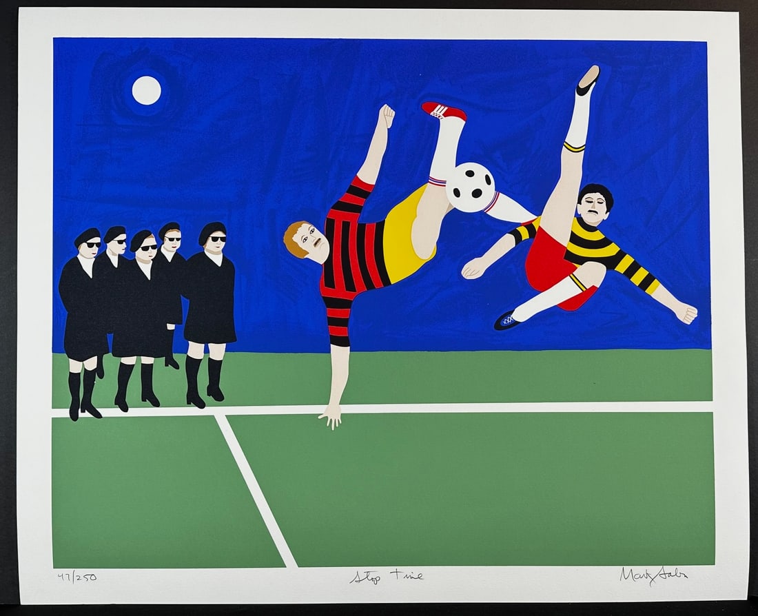 Mark Sabin (1936) Screenprint Stop Time (Soccer) signed (1 of 5)