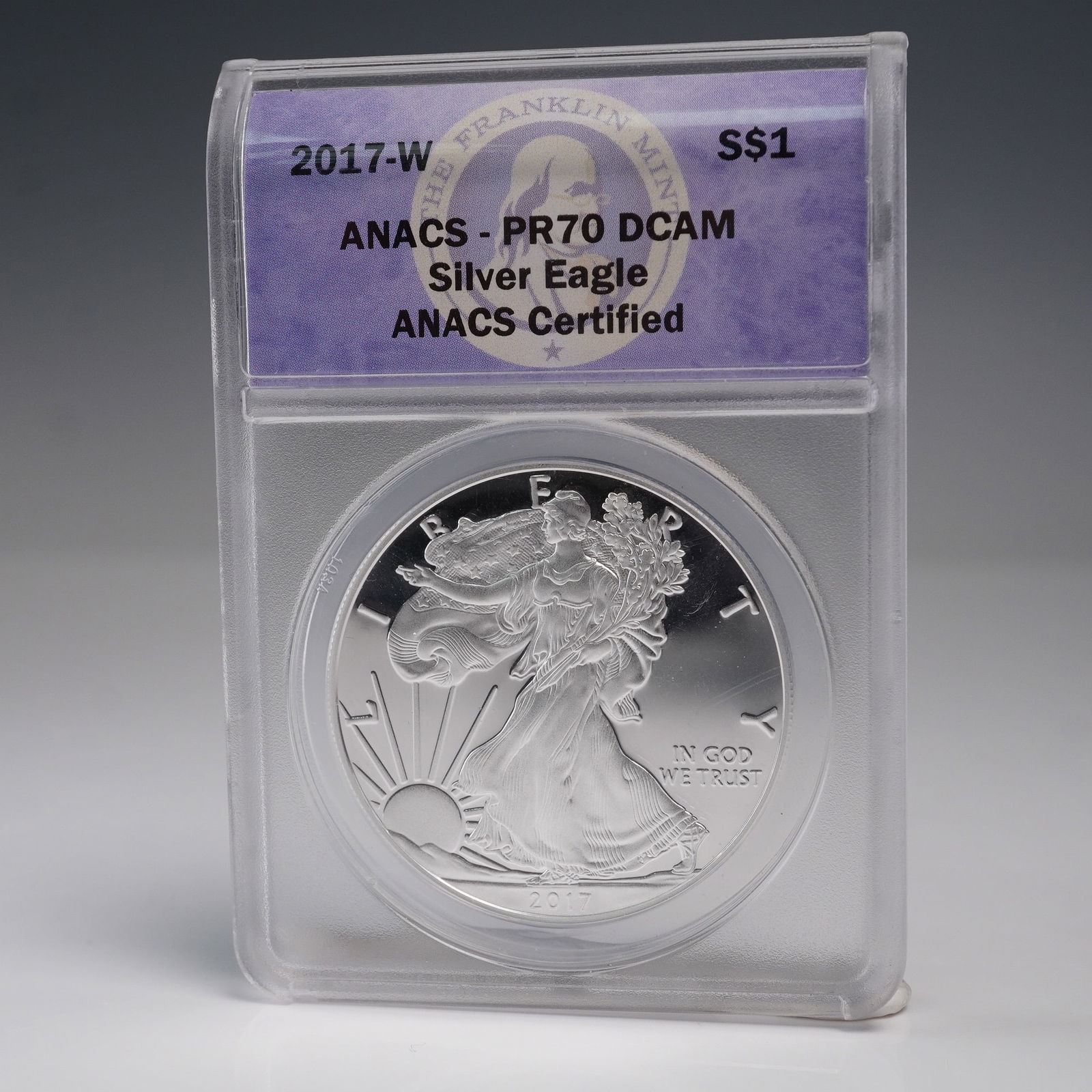 2017-W American Silver Eagle Type 1 Dollar ANACS Graded PR 70 DCAM (1 of 3)