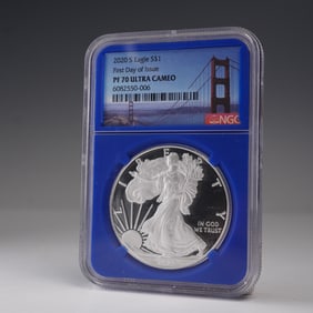 2020-S American Silver Eagle Dollar Coin NGC Graded PF 70 Ultra Cameo