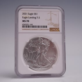 2021 American Silver Eagle Type 2 Dollar Coin NGC Graded MS 70