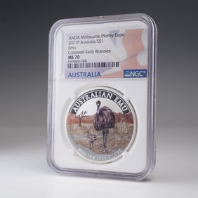 2021-P Australia Imu Silver Dollar Coin NGC Graded MS 70