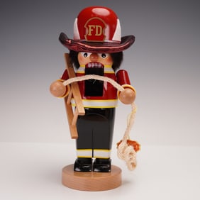 Steinbach Firefighter Nutcracker with Ladder and Original Tag