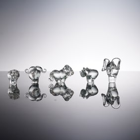 5pc Swaziland Glass Animal Figurines