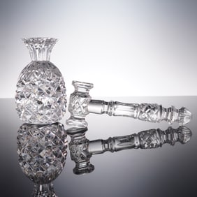 2pc Waterford Crystal Figurines, Pineapple and Gavel