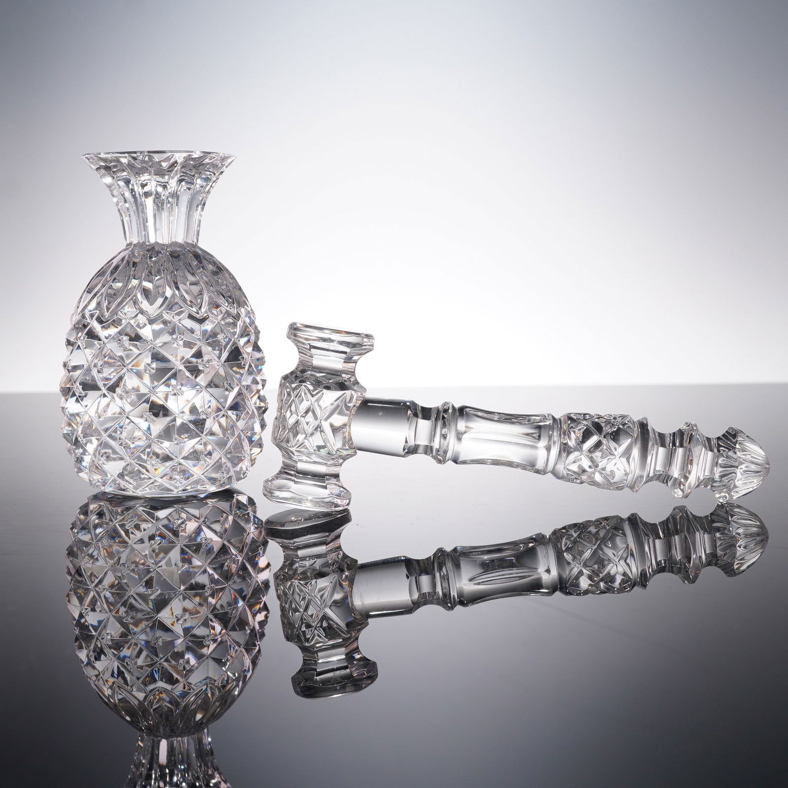 2pc Waterford Crystal Figurines, Pineapple and Gavel (1 of 7)