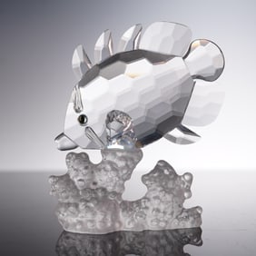 Swarovski Crystal Figurine, Butterfly Fish on Coral, 162888