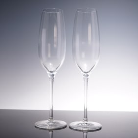 Pair of Tiffany & Co. Crystal Champagne Flutes