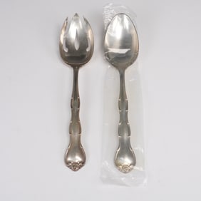 2pc Gorham Sterling Silver Rondo Pattern Tablespoon and Pierced Tablespoon