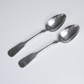 2pc International Sterling Silver Dessert/Oval Soup Spoons, 1810 Pattern