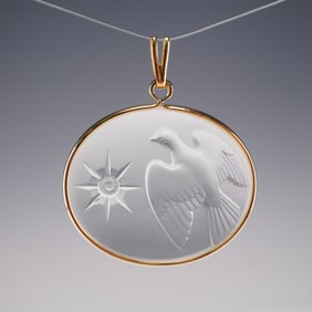 Frosted Glass Dove and Star Pendant for Nina Ricci LAir du Temps