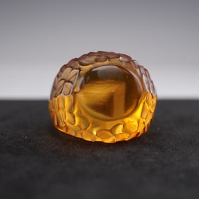 Lalique France Amber Crystal Ring