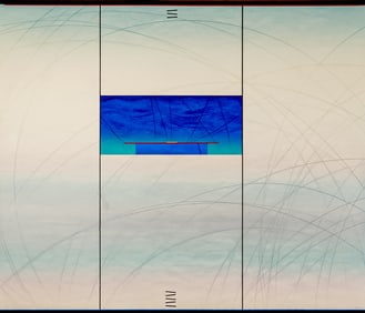 Cerj Lalonde, Minimalist Gouache Painting on Paper Board, Signed