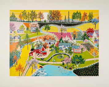 Kay Ameche, Serigraph on Paper, Spring in Gettysburg, Signed & Numbered