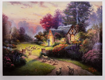 Thomas Kinkade,  Poster Print on Paper, The Good Shepherd Signed & Numbered