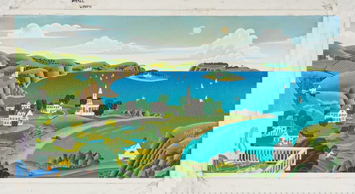 Thomas McKnight, Giclee on Canvas, Maine Cove, Signed & Numbered