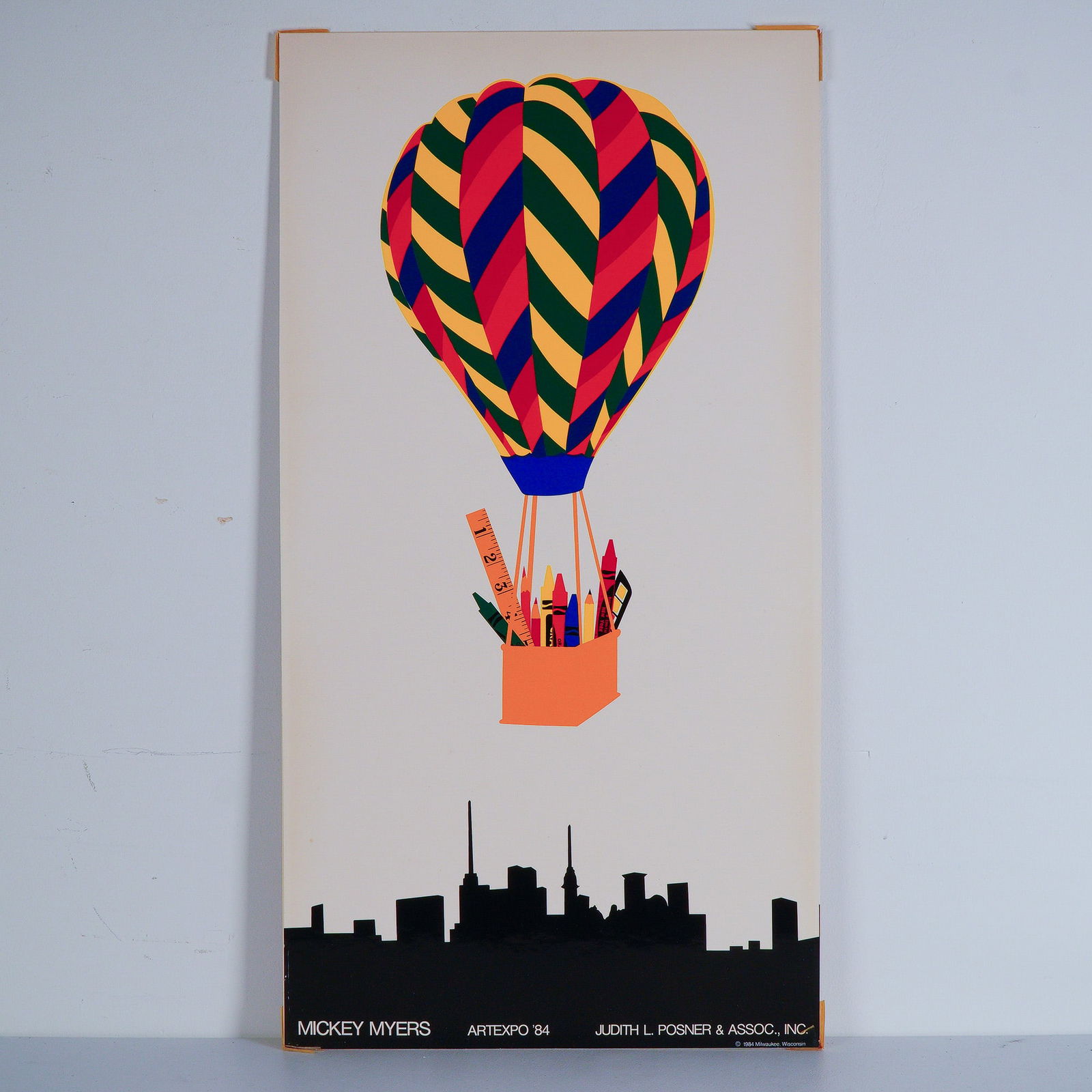 Mickey Myers Minimalist Artexpo 1984 Hot Air Balloon Poster (1 of 4)
