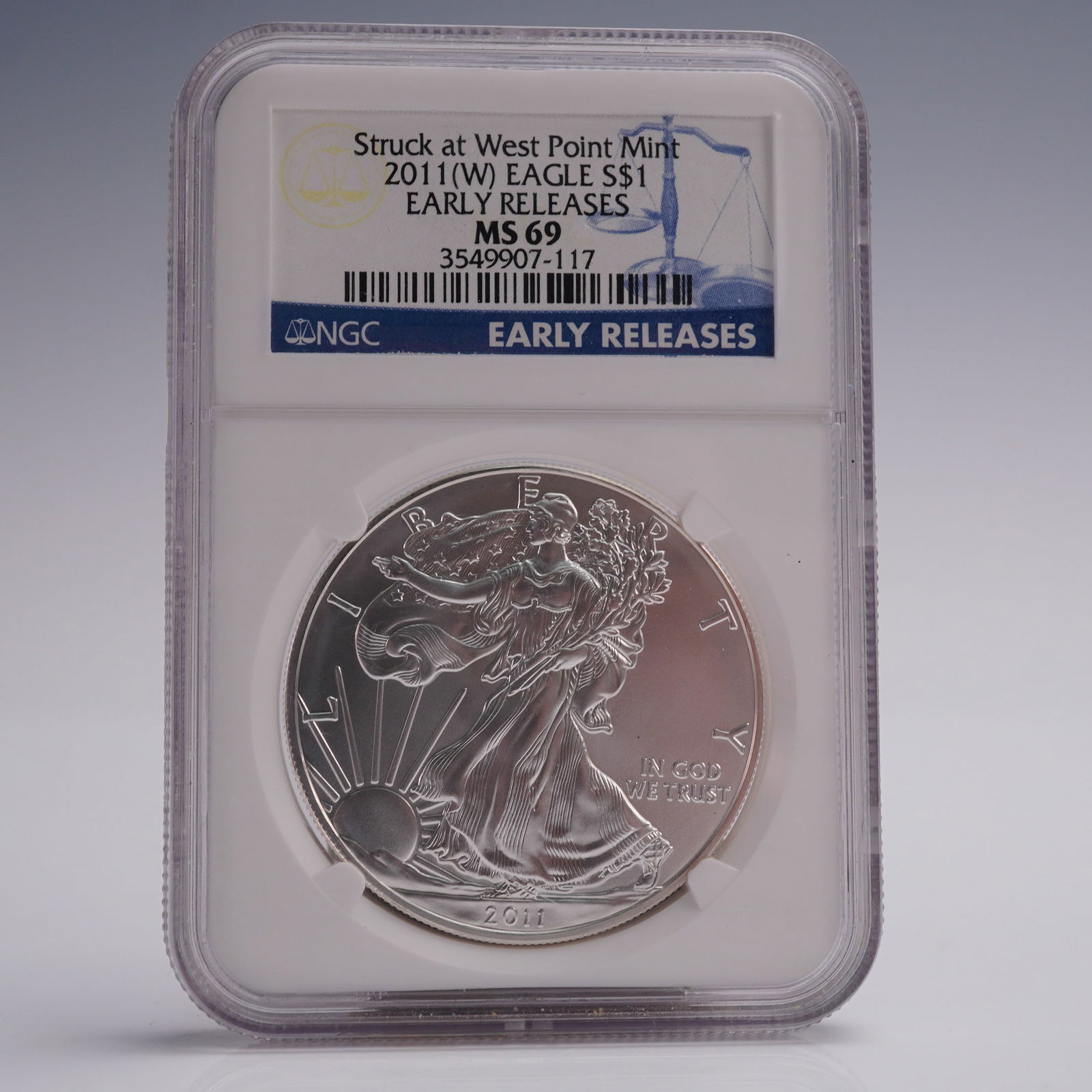 2011 (W) American Silver Eagle Early Release Dollar Coin NGC Graded MS 69 (1 of 4)