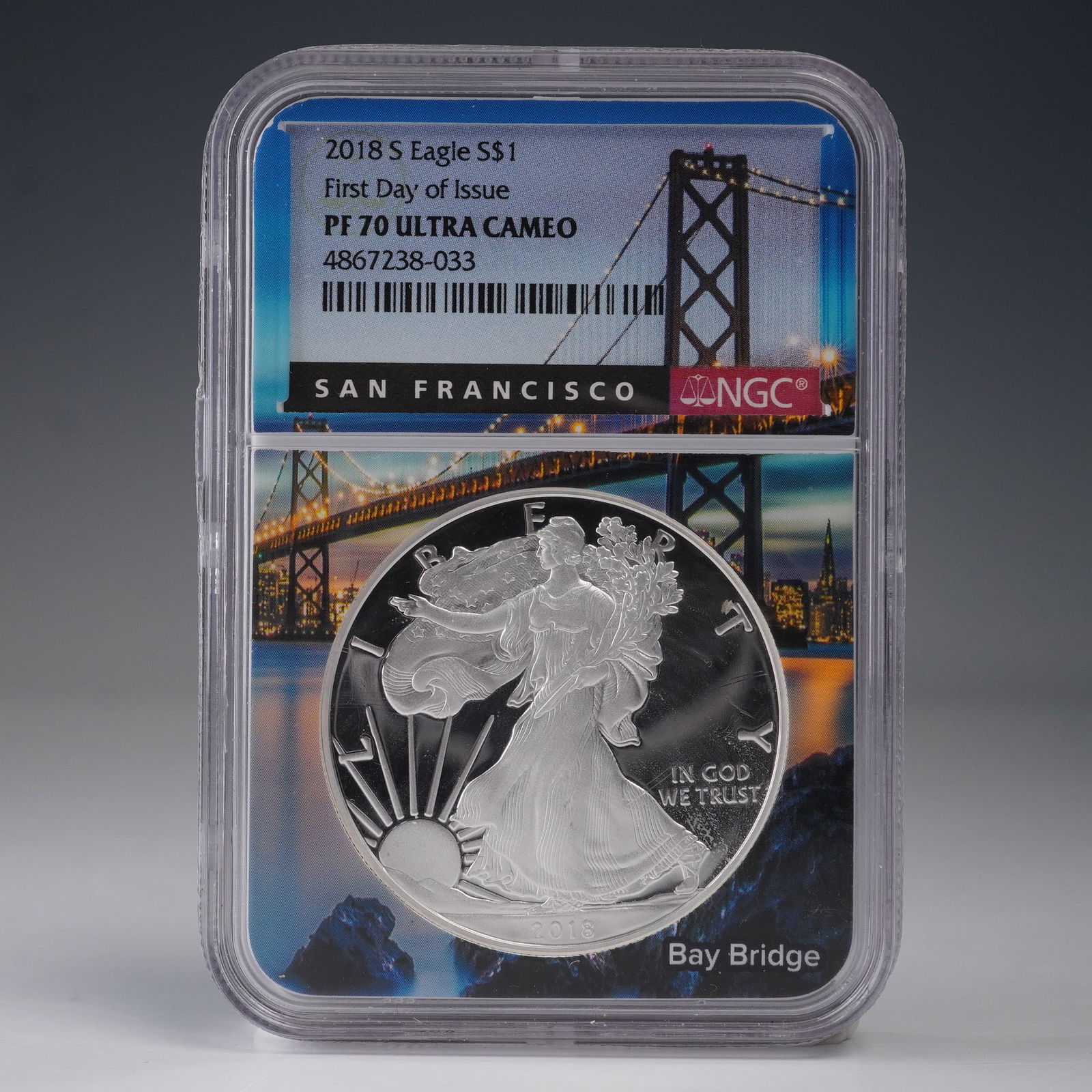 2018-S US 1oz Silver Eagle NGC PF70 UCAM FDOI (1 of 4)
