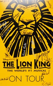 Disney The Lion King On Tour Poster Autographed by Cast Members