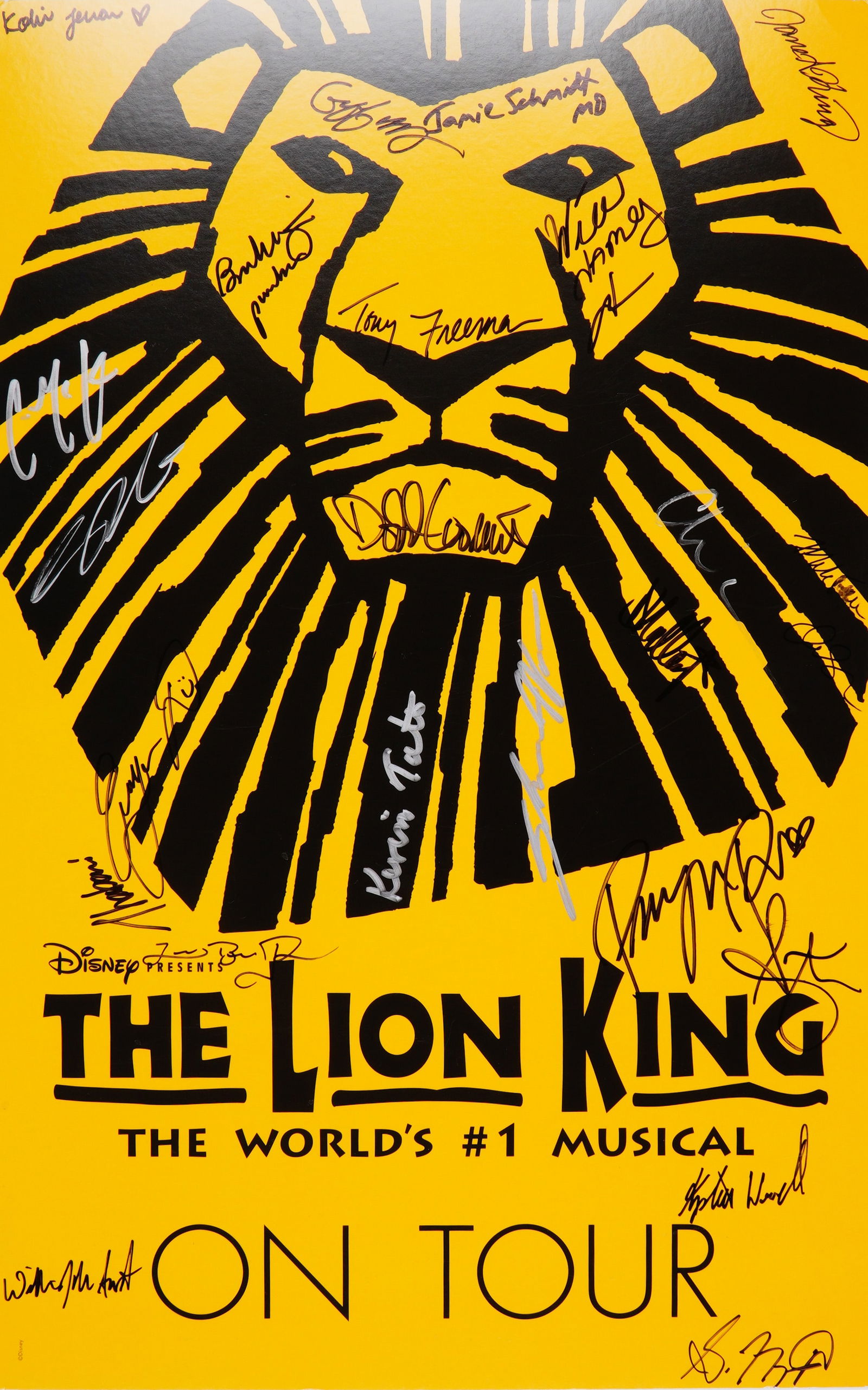Disney The Lion King On Tour Poster Autographed by Cast Members