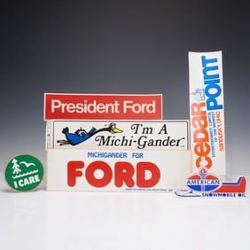 6pc Vintage Decal Lot, Ford, Michigan Pride, Cedar Point