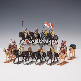 13pc Painted Military Cavalry Figures
