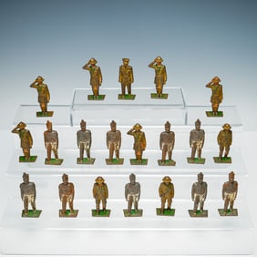 20pc Vintage Cast Iron Dimestore Doughboy Soldiers