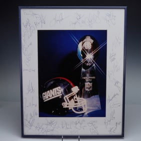 2008 Team Signed Super Bowl Victory Framed Photograph