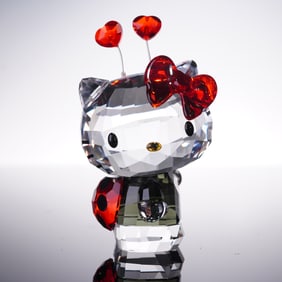 Swarovski Crystal Figurine, Lady Bug Hello Kitty