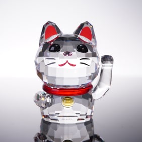 Swarovski Crystal Lovlots Figurine, Lucky Cat