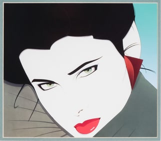 Patrick Nagel Framed Poster on Paper Close-Up Portrait