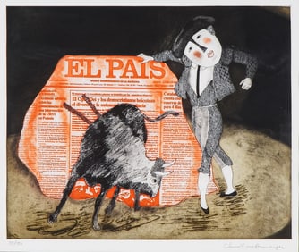 Christine Amarger, Aquatint Etching on Paper, El Pais, Signed w/ COA