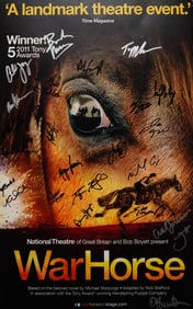 2pc War Horse Broadway Poster & Original Drawing, Both Signed by Cast