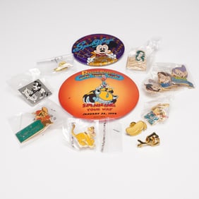 14pc Disney Collector & Event Pinback Buttons & Pins including Roger Rabbit